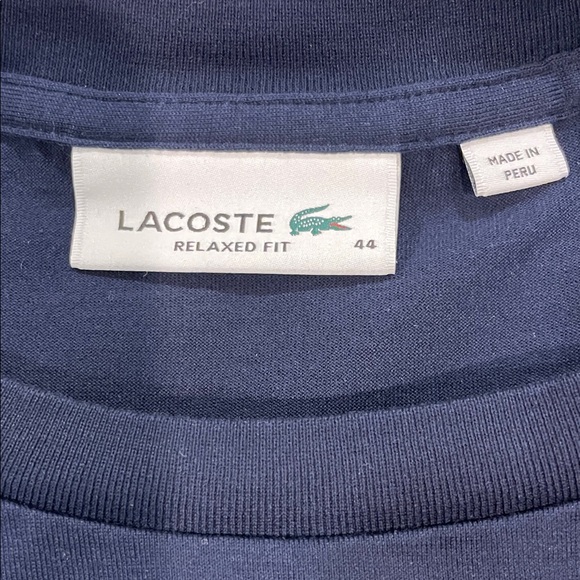 Lacoste Dark Blue Tee with Iconic Logo - Picture 2 of 4